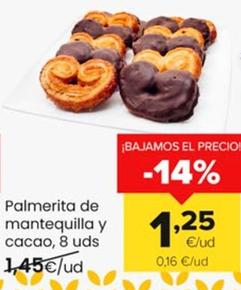 Oferta de Palmerita De Mantequilla Y Cacao,8 Uds  por 1,25€ en Autoservicios Familia