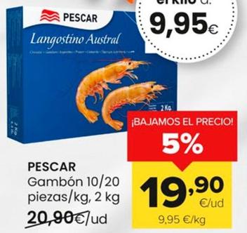 Oferta de Pescar - Gambon por 19,9€ en Autoservicios Familia