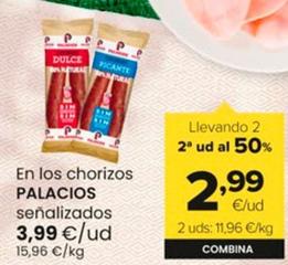 Oferta de Palacios - Chorizos por 3,99€ en Autoservicios Familia