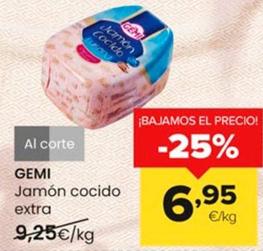 Oferta de Gemi - Jamón Cocido Extra por 6,95€ en Autoservicios Familia