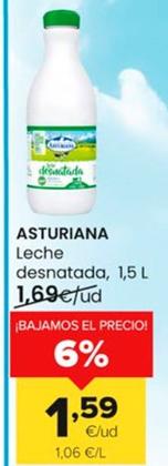 Oferta de Asturiana - Leche Desnatada por 1,59€ en Autoservicios Familia