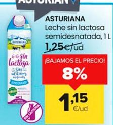 Oferta de Asturiana - Leche Sin Lactosa Semidesnatada por 1,15€ en Autoservicios Familia