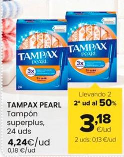 Oferta de Tampax Pearl - Tampon Superplus  por 4,24€ en Autoservicios Familia