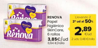 Oferta de Renova - Papel Higiénico SkinCare por 3,85€ en Autoservicios Familia