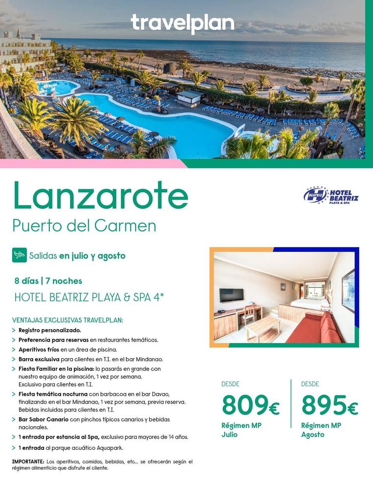 Oferta de Viajes a Lanzarote por 809€ en Travelplan