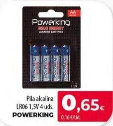 Oferta de Powerking - Pila Alcalina LR06 por 0,65€ en SPAR Lanzarote