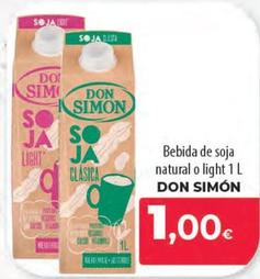 Oferta de Don Simón - Bebida De Soja Natural O Light por 1€ en Spar Tenerife