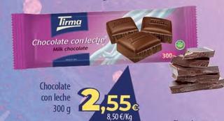 Oferta de Tirma - Chocolate Con Leche por 2,55€ en Spar Tenerife
