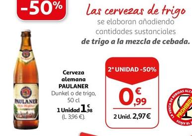Oferta de Paulaner - Cerveza Alemana por 1,98€ en Alcampo