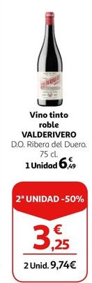 Oferta de Valderivero - Vino Tinto Roble por 6,49€ en Alcampo
