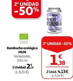 Oferta de Mun - Kombucha Ecológica  por 2,75€ en Alcampo