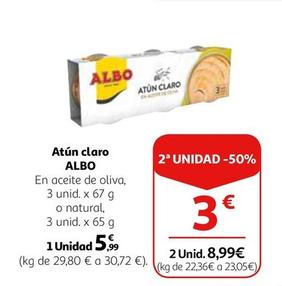 Oferta de Albo - Atun Claro por 5,99€ en Alcampo