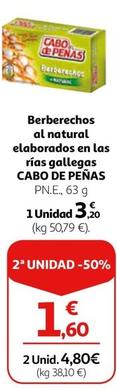 Oferta de Cabo de Peñas - Berberechos Al Natural Elaborados En Las Rías Gallegas por 3,2€ en Alcampo