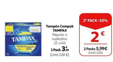 Oferta de Tampax - tampon Compak por 3,99€ en Alcampo