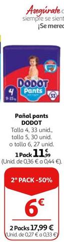 Oferta de Dodot - Pañal pants por 11,99€ en Alcampo
