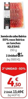 Oferta de Iglesias - Jamon De Cebo Iberico 50% Raza Iberica En Lonchas por 8,99€ en Alcampo