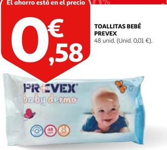 Oferta de  Prevex - Toallitas Bebé por 0,58€ en Alcampo