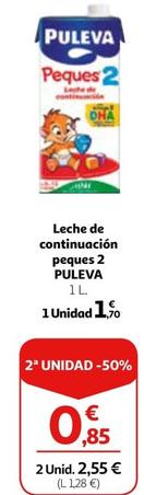 Oferta de Puleva - Leche De Continuación Peques 2 por 1,7€ en Alcampo