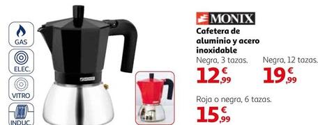 Oferta de Monix - Cafetera De Aluminio y Acero inoxidable  por 12,99€ en Alcampo