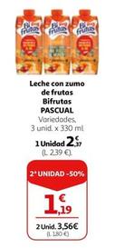 Oferta de Pascual - Leche Con Zumo De Frutas Bifrutas por 2,37€ en Alcampo