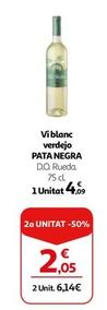 Oferta de Pata Negra - Vi Blanc Verdejo por 4,09€ en Alcampo