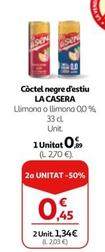 Oferta de La Casera - Coctel Negre D'estiu por 0,89€ en Alcampo
