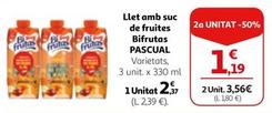 Oferta de Pascual - Llet Amb Suc De Fruites Bifrutas por 2,37€ en Alcampo