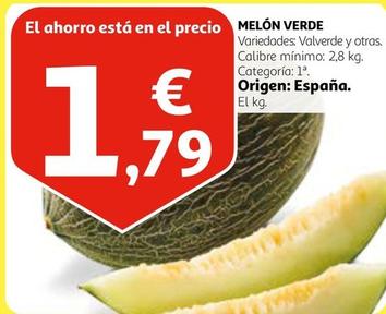 Oferta de Melón Verde por 1,79€ en Alcampo