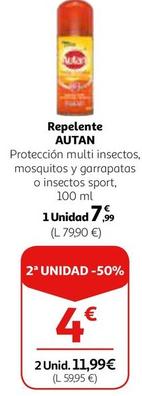 Oferta de Autan - Repelente por 7,99€ en Alcampo