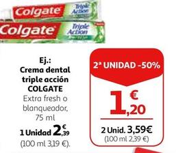 Oferta de Colgate - Crema Dental Triple Accion por 2,39€ en Alcampo