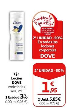 Oferta de Dove - Locion por 3,9€ en Alcampo