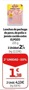 Oferta de Elpozo - Lonchas De Pechuga De Pavo por 2,75€ en Alcampo