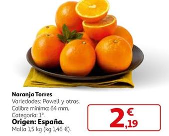 Oferta de Naranja Torres por 2,19€ en Alcampo