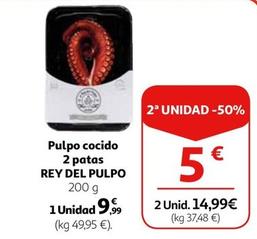 Oferta de  Rey Del Pulpo - Pulpo Cocido 2 Patas por 9,99€ en Alcampo