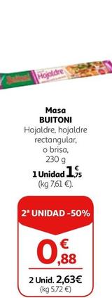 Oferta de Buitoni - Masa de hojaldre por 1,75€ en Alcampo