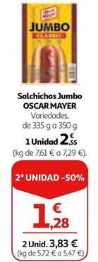 Oferta de Oscar Mayer - Salchichas Jumbo por 2,55€ en Alcampo