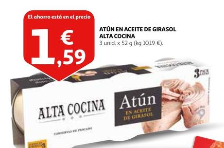 Oferta de Alta cocina - Atún En Aceite De Girasol por 1,59€ en Alcampo
