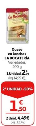 Oferta de La Bocatería - Queso En Lonchas  por 2,99€ en Alcampo