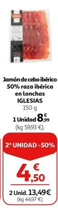 Oferta de Iglesias - Jamón De Cebo Ibérico 50% Raza Ibérica En Lonchas por 8,99€ en Alcampo