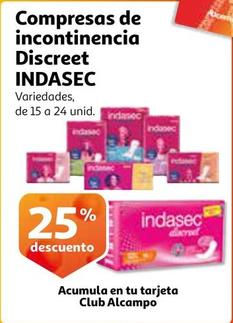 Oferta de Indasec - Compresas De Incontinencia Discreet en Alcampo