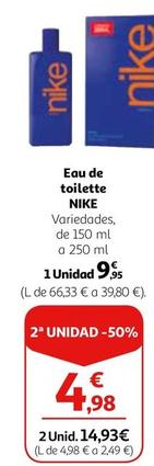 Oferta de Nike - Eau De Toilette por 9,95€ en Alcampo