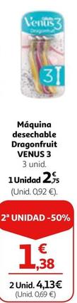 Oferta de Gillette - Máquina Desechable Dragonfruit Venus 3 por 2,75€ en Alcampo