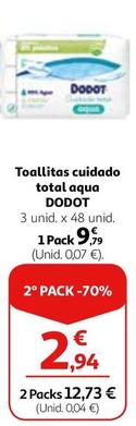 Oferta de Dodot - Toallitas Cuidado Total Aqua por 9,79€ en Alcampo