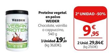 Oferta de Weider - Proteína Vegetal En Polvo por 19,89€ en Alcampo