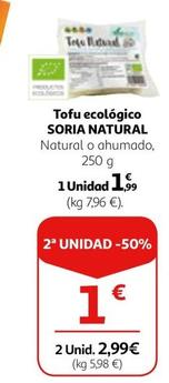 Oferta de Soria Natural - Tofu Ecológico por 1,99€ en Alcampo