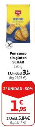 Oferta de Schär - Pan Sueco Sin Gluten por 3,89€ en Alcampo