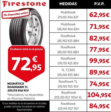 Oferta de Neumático Roadhawk Tl  205/55 R16 91V por 72,95€ en Alcampo