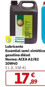 Oferta de Lubricante Essential Semi-Sintético-Gasolina Diésel por 17,89€ en Alcampo