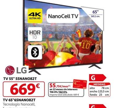 Oferta de LG Tv 55" 65NANO82T  por 669€ en Alcampo