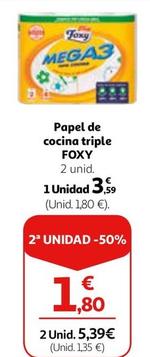 Oferta de Foxy - Papel De Cocina Triple por 3,59€ en Alcampo